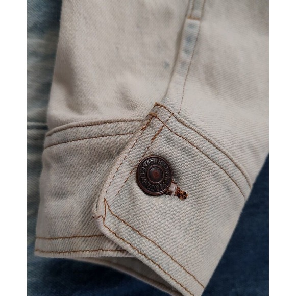 Levis Strauss &Co. 1970s Vintage Chore Jacket- Orange Tab-Bleach Dipped-Large - Picture 3 of 16